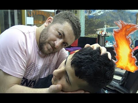 ASMR TURKISH MASSAGE BARBER💈🔥NECK CRACK=EAR CRACK=HARD MASSAGE=head back arm face ear wire massage