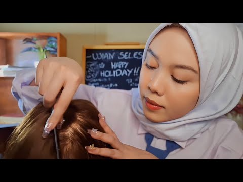 ASMR Bersihin Ketombe Kamu di Kelas 😵 | Scalp Scratching, Hair Sounds, Personal Attention