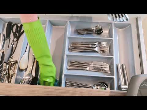 ASMR Household Cleaning The Kitchen Draws No Talking