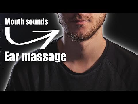 Mouth sounds + Ear massage ASMR - Slovak, English whispering -