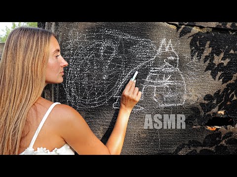 АСМР Мурашечные ЗВУКИ МЕЛА Рисую СТРАШНУЮ ИСТОРИЮ | ASMR Chalk Drawing SOUNDS CHALK Tapping NAILS