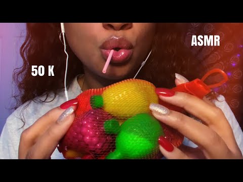 ASMR | Eating Tropy Fruits Candy 🍌🍓🍊🍍🍇