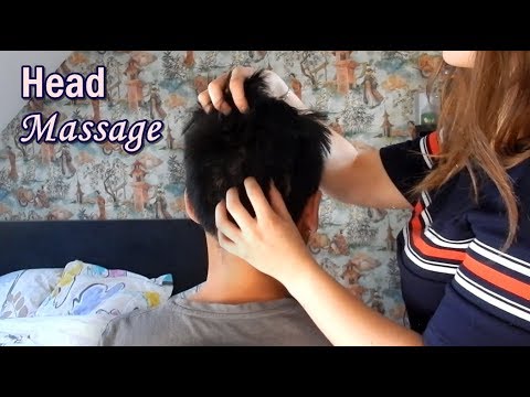 ASMR ♥ Relaxing Head Massage, Scratch & Hair Play (whispered)