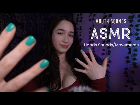 ASMR | Tingly Hand Sounds / Movements and Mouth Sound for You (Layered sound)💗