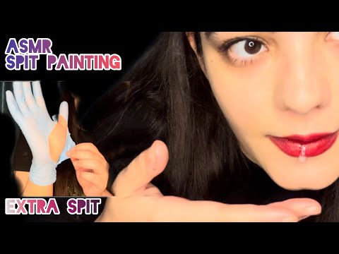 asmr my birthday 🎂 (spit painting,extra spit painting ,tapping screen makeup,whisper,latex gloves,