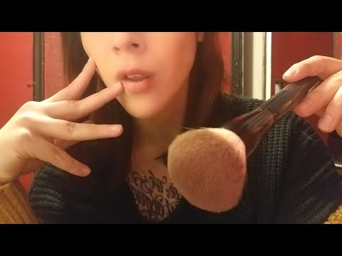 (( ASMR )) playing with makeup brushes. playing with my hands. making weird noises.