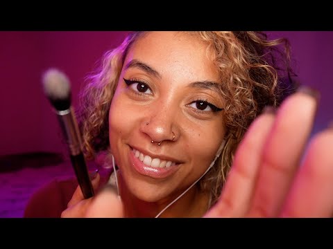 ASMR Intense Personal Attention (face wiping, brushing, spoolie, combing, subtle mouth sounds)