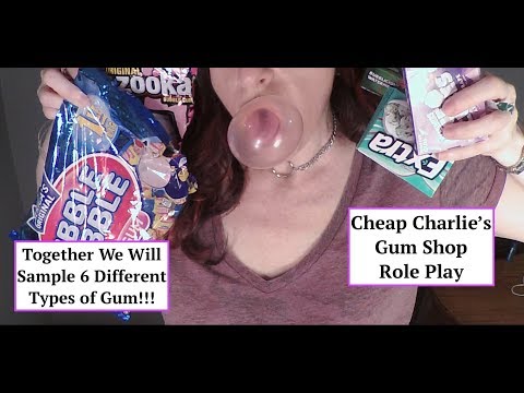 ASMR Gum Chewing Sassy Gum Shop RP. Sampling Gum Together. Whispered