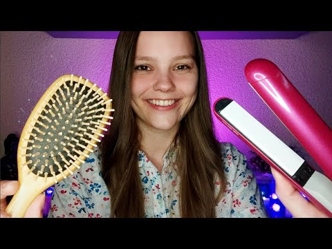 ASMR Brushing and Straightening Your Hair (Personal Attention, Roleplay)