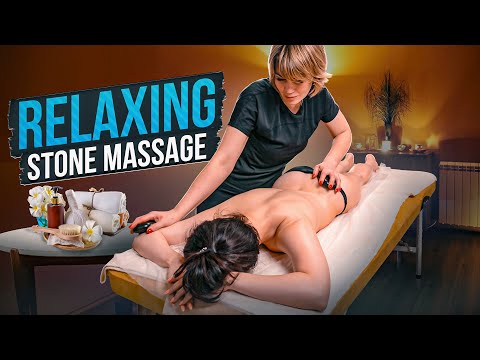 PHENOMENAL ASMR RELAXING BACK MASSAGE WITH HOT STONES FOR CHEERFUL GIRL