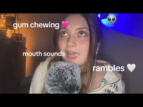 asmr ☆ gum chewing rambles, mouth sounds, cupped inaudible whispers, hand movements