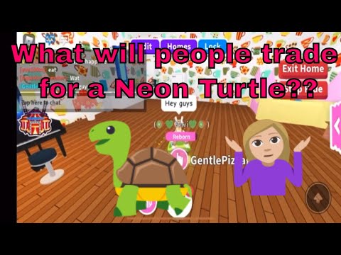 What will people trade for a Neon Turtle?? | Roblox Adopt Me Video by Lavender💜