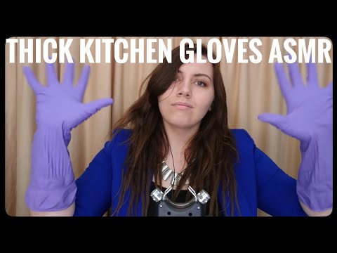 Thick Rubber Kitchen Gloves ASMR