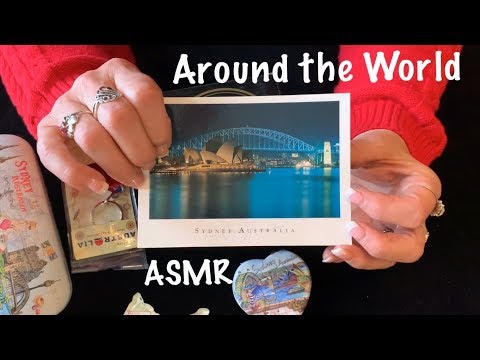 ASMR "Around the World" Soft spoken show & tell/Magazines/gifts/candy/stickers/letters/souvenirs