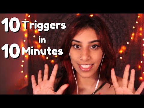 ASMR | 10 Triggers in 10 Minutes, for sleep 😴 whispers, face touches, traditional triggers