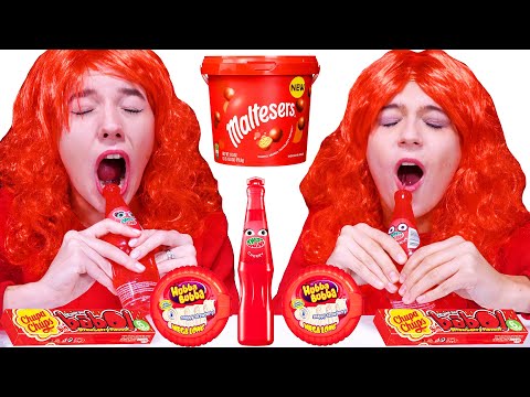 EATING ONLY ONE COLOR FOOD FOR 24 HOURS! RED CANDY PARTY by LILIBU