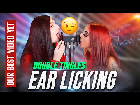 DOUBLE EAR LICKING TINGLES ASMR - OUR BEST VIDEO YET? EKKO AND RAE LICKING TOGETHER