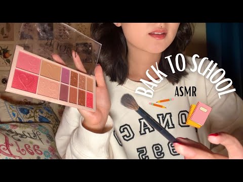 ASMR 💄older sister does ur makeup for school📓(mouth sounds, personal attention, whispering, rp)