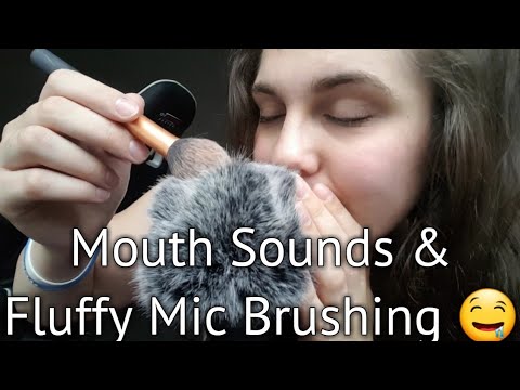 ASMR || Fluffy Mic Brushing & Mouth Sounds | Whispering | Some Tapping ||