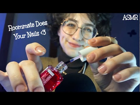 ASMR Roommate does your nails FAST! 💅❤️ Real Nail Painting + Soft Spoken!