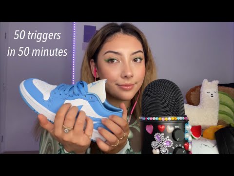 ASMR 50 TRIGGERS IN 50 MINUTES FOR 50K SUBSCRIBERS 💖 ~50,000 subscribers special pt.1~ | Whispered