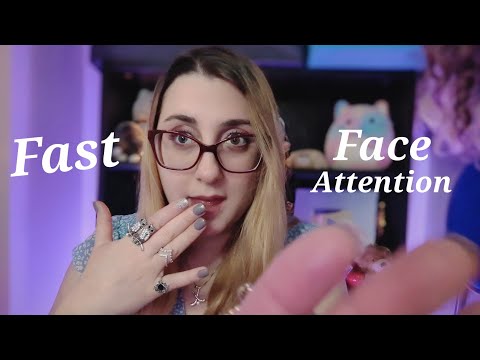 ASMR Fast Personal Attention to Your FACE (Spit Painting, Face Touching, Poking etc.)
