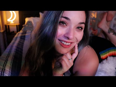 ASMR Loving Girlfriend Helps You Fall Asleep 🤍 Personal Attention, Face Tracing, Kisses