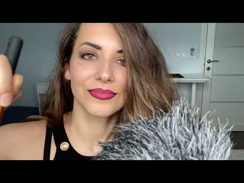 ASMR Mouth Sounds, kisses, licking, triggers with brush/ АСМР ЗВУКИ РТА