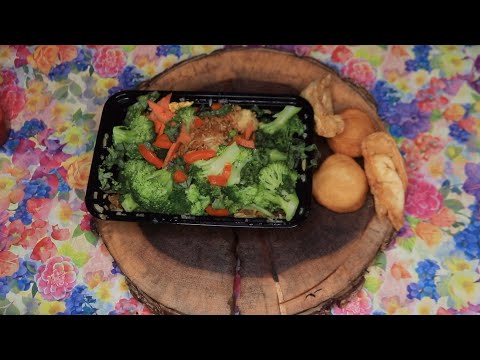 Chinese Fried Rice Steam Broccoli Crab Ragoon Biscuits ASMR Eating Sounds