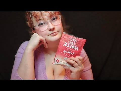ASMR Cough Drop Mouth Sounds + Whispering