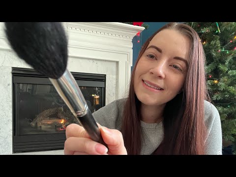 ASMR Xmas Role Play Pt 7: Doing Your Makeup For The Christmas Party (real makeup sounds & rummaging)