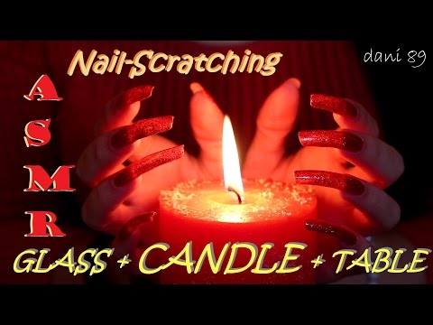 ✹ Binaural ASMR 🔊 BIG CANDLE-SCRATCHING (& soft wax) 🎍 💤 + tapping GLASS & TABLE! ✦