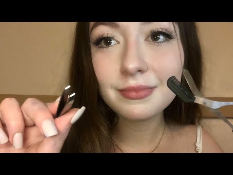 ASMR Big Sister Does Your Eyebrows [ROLEPLAY] (personal attention, plucking, mouth sounds)