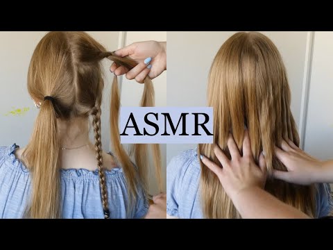 ASMR Soft & Sleepy Hair Play 🤍 (lots of spraying, braid scratching, tapping & brushing (no talking)