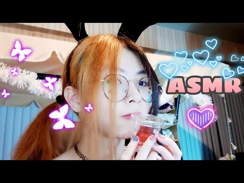 ASMR Rabbit Girl | Cup Tapping Sounds,Lid Sounds,Paper and Tissue Sounds[But I'm Exhausted]