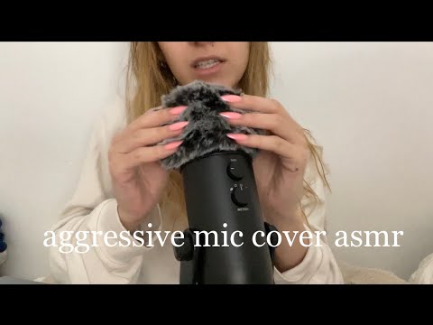 Lowkey aggressive asmr - fluffy mic cover (watch me struggle)