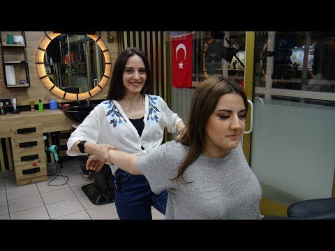 ASMR female chair physiotherapy massage + lady pelin back, neck, shoulder, arm, palm, foot massage
