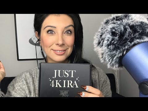 ASMR: Just4kira Contact Lenses Unboxing and Try on