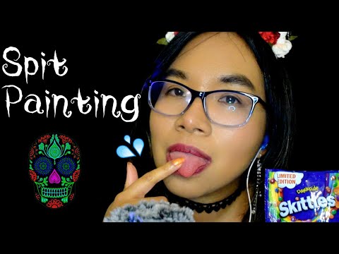 ASMR SPIT PAINTING YOU WITH SKITTLES (Whispering, Repeating Words, Mouth Sounds) 🌈💀 [Roleplay]