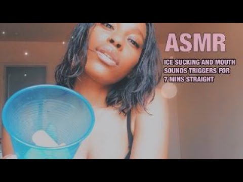 ASMR | EATING AND ICE SUCKING WITH MOUTH SOUNDS FOR 7 MINS STRAIGHT