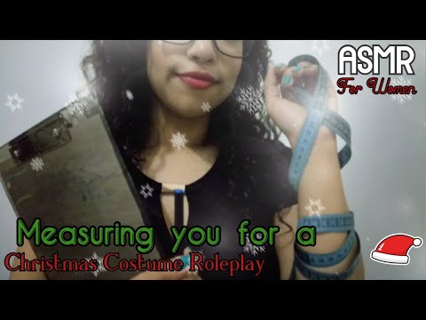 [ASMR] 📏🎅 Measuring you for Christmas Costume | Sewing tape Tapping Scissors Scribbling (For Women)