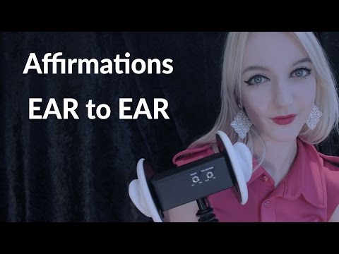 ASMR Ear to Ear Whisper ☽ Affirmations for Sleep & Mouth Sounds (3Dio Whisper)
