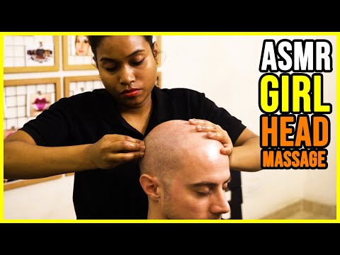FEMALE BARBER HEAD MASSAGE | ASMR BARBER | INDIAN GIRL