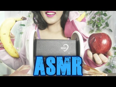 ASMR Eating Sounds Whispering Crunchy Apple + Banana 🍌 🍎🦄