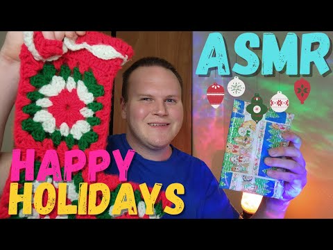 ASMR🎄Happy Holidays Special🎄(Holiday Themed Triggers, Sorting Through Wrapping Paper)