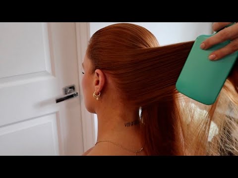 ASMR | Classic hair brushing, hair play & back scratch with Sophia (whisper, hair sounds)