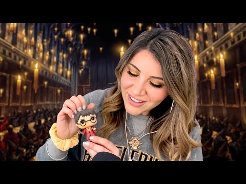 ASMR Harry Potter - Reading uplifting quotes and tapping on my collection | time turner | books