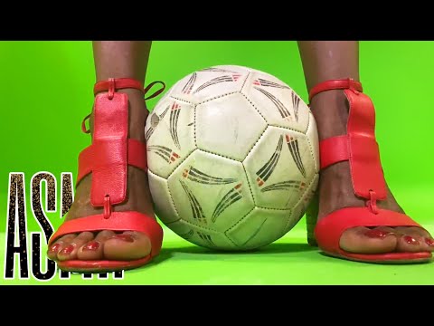 Red High Heels 💜 Soccer Ball Play {No Talking}