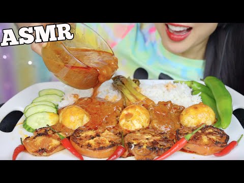 ASMR LAMB + EGG CURRY + BASMATI RICE + GRILL TOMATO + PEPPERS (EATING SOUNDS) NO TALKING | SAS-ASMR