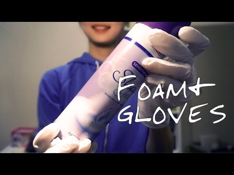 ASMR | Shaving Cream and Latex Gloves (intense foamy, squishy, and crinkly sounds) | 600" Tingles #5